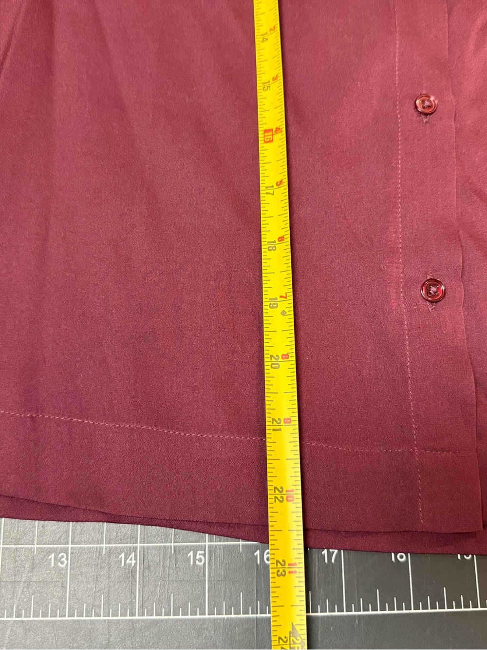 Quince washable silk Burgundy Button-Front Women's short sleeve Top - Picture 5 of 5